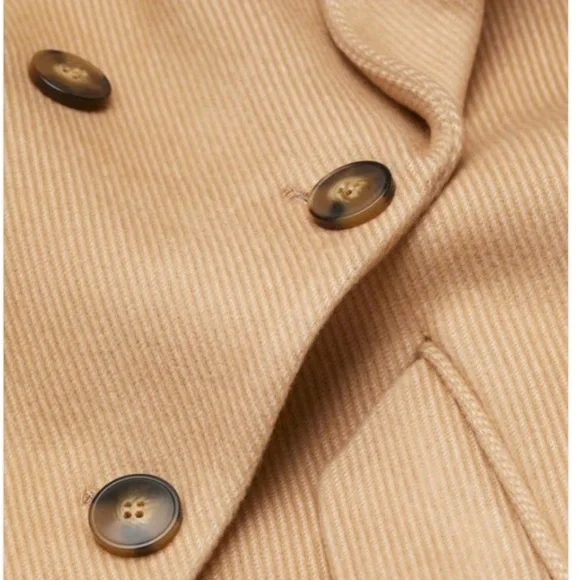 H&M Double-Breasted Knee Length Lined Trench Coat Light Beige Size XS - Picture 2 of 8